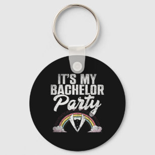 Its My Bachelor Party Rainbow Groom Funny Bachelor Key Ring