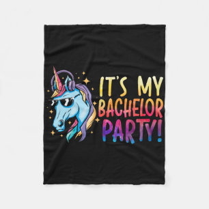 It's My Bachelor Party Unicorn Groom Marriage Wedd Fleece Blanket