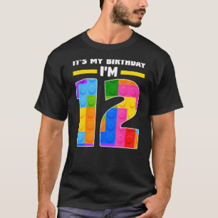 It's My Birtday I'm 12 12th Birthday Brick T-Shirt