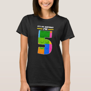 It's My Birtday I'm 5 5th Year Birthday Brick T-Shirt