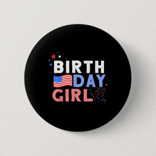 It's My Birthday 4th Of July Design For Women 6 Cm Round Badge