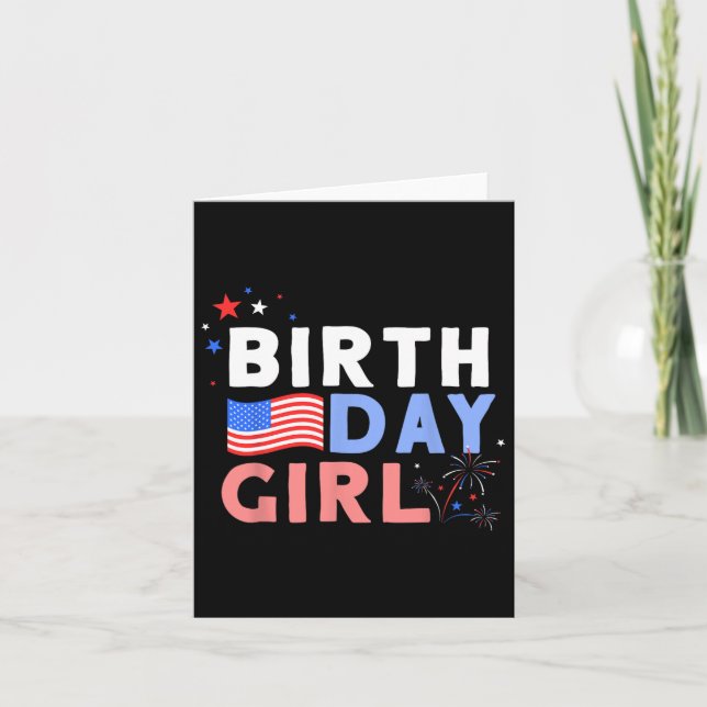 It's My Birthday 4th Of July Design For Women  Card (Front)