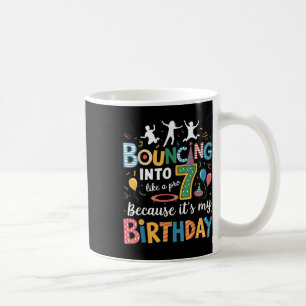 Its My Birthday 7th 7 Years Trampolining Jumping T Coffee Mug