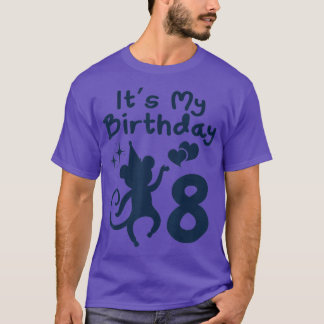 Its My Birthday 8 Themed Monkey Birthday T-Shirt