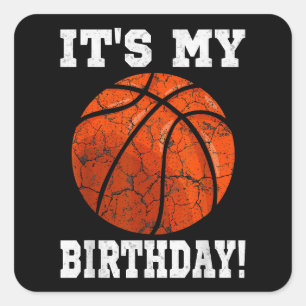 It's My Birthday Basketball Lover Gift Vintage Ret Square Sticker