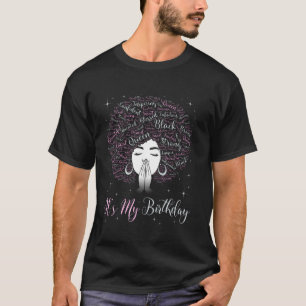It's My Birthday Black Queen African American Afro T-Shirt