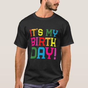 It's My Birthday Boy Girl Let's Glow Retro 80's Pa T-Shirt
