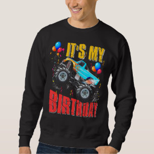 Its My Birthday Boys Monster Truck Car Matching F Sweatshirt