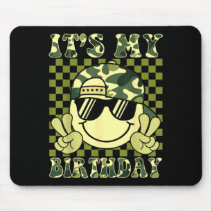 Its My Birthday Camo Smile Face Birthday Boys Todd Mouse Pad