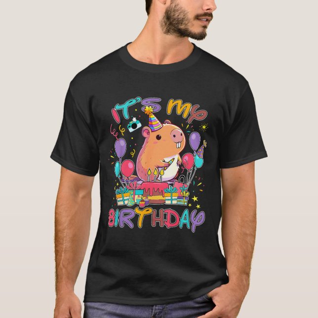 Its My Birthday Capybara Lovers Birthday Party Boy T-Shirt (Front)
