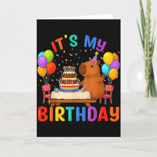 Its My Birthday Capybara Lovers Birthday Party Kid Card