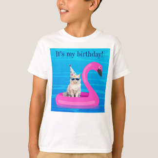 It's My Birthday Cat Floatie T-Shirt