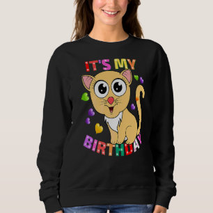 It's My Birthday Cat For Women Teens & Girls Birth Sweatshirt