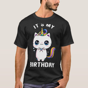 It's My Birthday Caticorn Meowgical Cat Kittycorn T-Shirt