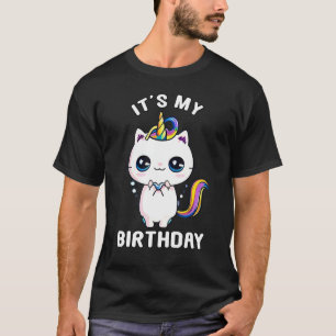 It's My Birthday Caticorn Meowgical Cat Kittycorn T-Shirt
