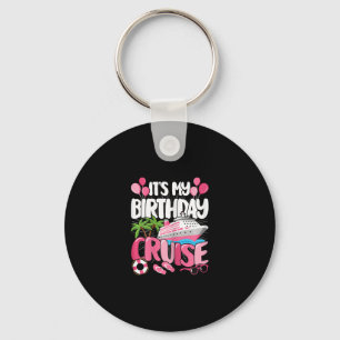 It's My Birthday Cruise Cute Pink Sea Trip Women G Key Ring