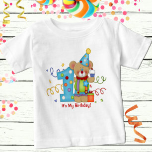 It's My Birthday Cute Bear Age 1 Baby T-Shirt