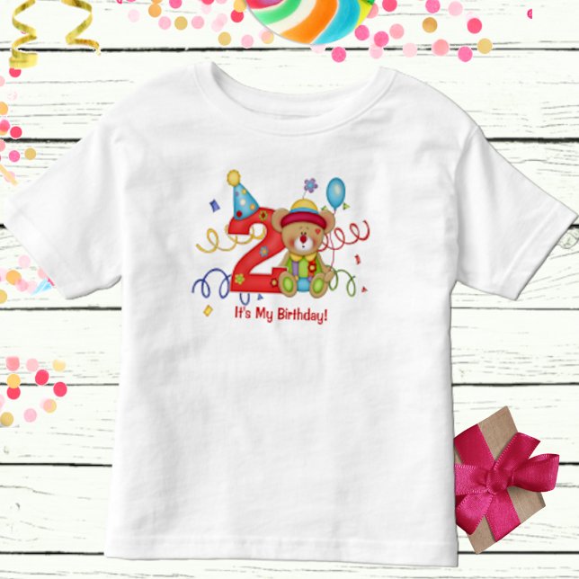 It's My Birthday Cute Bear Age 2 Toddler T-Shirt (Creator Uploaded)