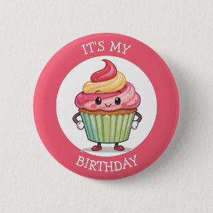 It's my Birthday! Cute Personalised Pink 6 Cm Round Badge