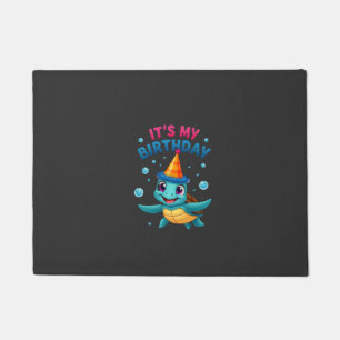 It's My Birthday Cute Sea Turtle Ocean Birthday Pa Doormat
