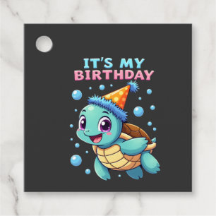 It's My Birthday Cute Sea Turtle Ocean Birthday Pa Favour Tags