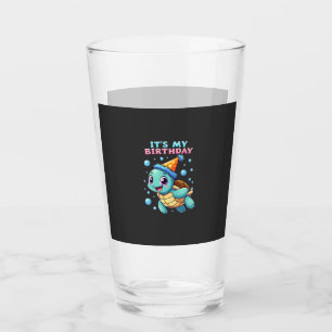 It's My Birthday Cute Sea Turtle Ocean Birthday Pa Glass