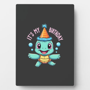 It's My Birthday Cute Sea Turtle Ocean Birthday Pa Plaque