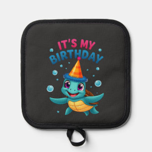It's My Birthday Cute Sea Turtle Ocean Birthday Pa Pot Holder