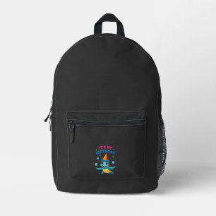 It's My Birthday Cute Sea Turtle Ocean Birthday Pa Printed Backpack