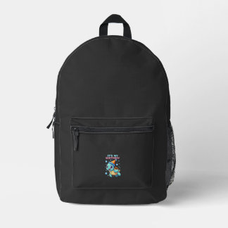 It's My Birthday Cute Sea Turtle Ocean Birthday Pa Printed Backpack