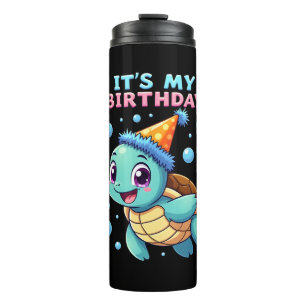 It's My Birthday Cute Sea Turtle Ocean Birthday Pa Thermal Tumbler