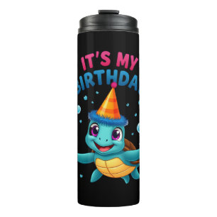 It's My Birthday Cute Sea Turtle Ocean Birthday Pa Thermal Tumbler