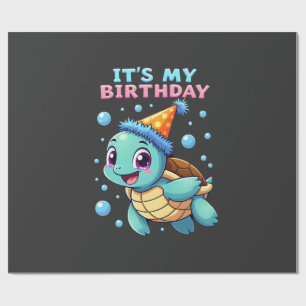 It's My Birthday Cute Sea Turtle Ocean Birthday Pa Wrapping Paper