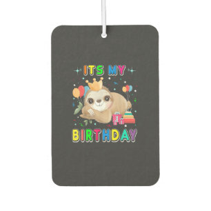 Its My Birthday Cute Sloth Birthday Party Costumes Car Air Freshener