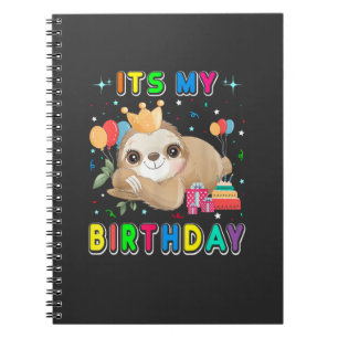 Its My Birthday Cute Sloth Birthday Party Costumes Notebook