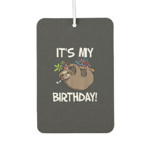 It's My Birthday Cute Sloth Party Outfit T-Shirt Car Air Freshener