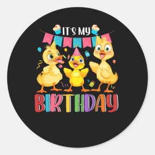 Its My Birthday Ducks Party For Animal Farming Duc Classic Round Sticker