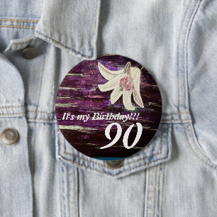 It's my Birthday!! Flower 90th Birthday 10 Cm Round Badge