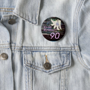 It's my Birthday!! Flower 90th Birthday 6 Cm Round Badge