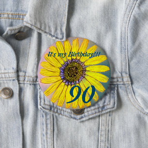 It's my Birthday!! Flower Personalised Birthday 10 Cm Round Badge