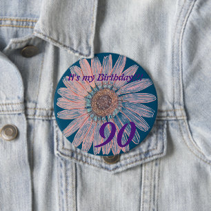 It's my Birthday!! Flower Personalised Birthday 10 Cm Round Badge