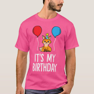 It'S My Birthday Fox Birthday Party Fox T-Shirt