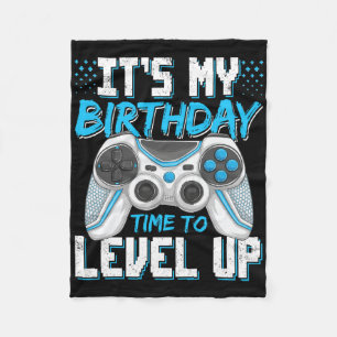 It's My Birthday Gamer Level Up Video Game Party B Fleece Blanket