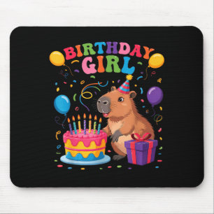 Its My Birthday Girl Capybara Lovers Birthday Part Mouse Pad