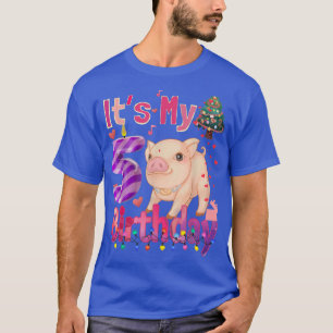 Its My Birthday Girl Pig 5 Years Old Girls Pig 335 T-Shirt