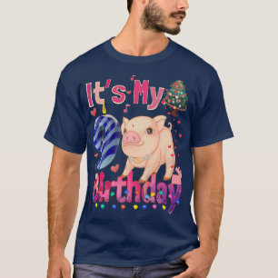 Its My Birthday Girl Pig 9 Years Old Girls Pig Pre T-Shirt