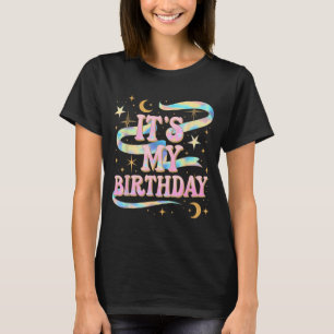 Its My Birthday Girls Women Groovy Coquette Bday T-Shirt