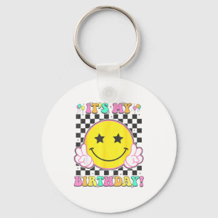 Its My Birthday Girls Women Teens Kids Groovy Bday Key Ring