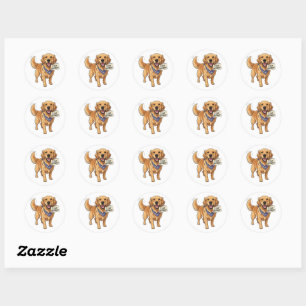 It's My Birthday Golden Retriever Dog Sticker