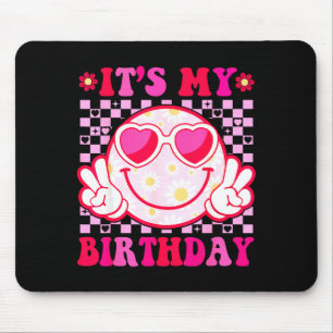 Its My Birthday Groovy Smile Face Women Girls Teen Mouse Pad